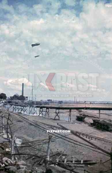 uboat kriegsmarine bunker construction cranes in Saint Nazaire, France 1942