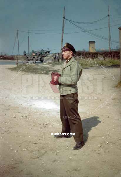 USAAF Air Force office playing baseball in Rattlesden England 1943. Lockheed P-38 Lightning .322nd Bomb Group Medium.