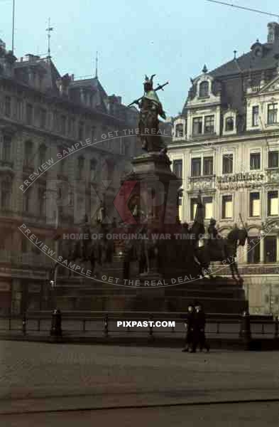 victory monument on market place Leipzig, Germany 1940