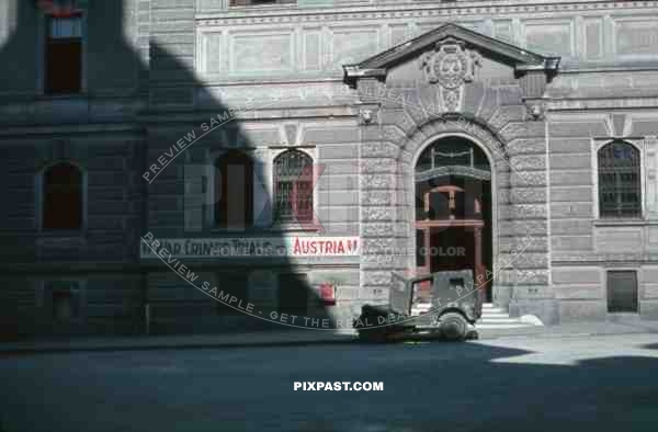 War Crimes Trial - Willys MB Jeep - regional court in Salzburg, Austria ~1946