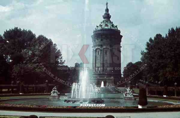 Water Tower, Brunnenanlage, Park, Friedrichsplatz, Mannheim,  Baden WÃ¼rttemberg, 1939