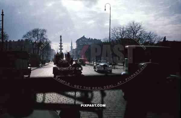 Wehrmacht convoy at the Praterstern in Vienna, Austria ~1938