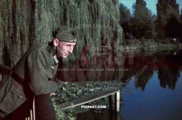 Wehrmacht soldier at the park in Berlin, Germany ~1940