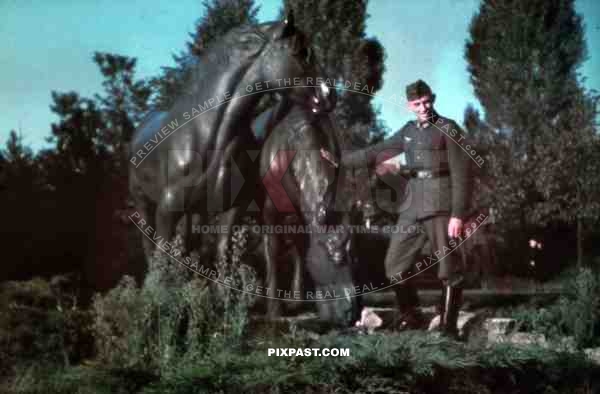 Wehrmacht soldier at the park in Berlin, Germany ~1940