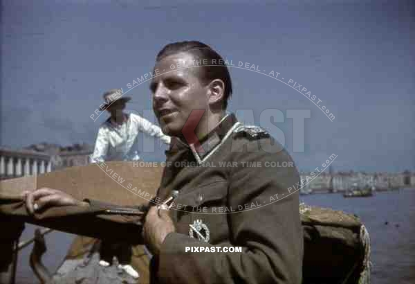 Wehrmacht soldier on a boat in Venice, Italy 1943