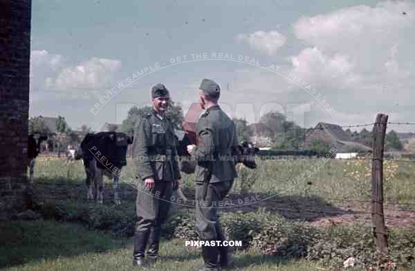 Wehrmacht soldiers in NiederauÃŸem, Germany 1940