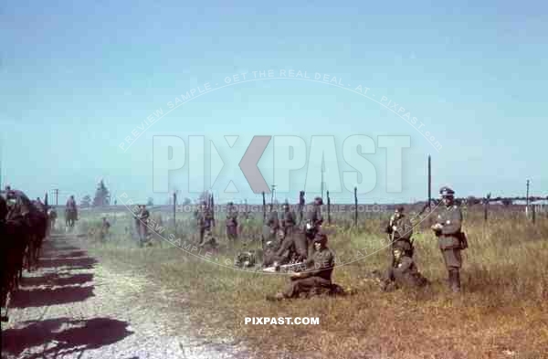 Wehrmacht soldiers of the Sicherungsbataillon 738 in Kokorewka, Russia 1944