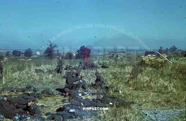 Wehrmacht soldiers of the Sicherungsbataillon 738 in Kokorewka, Russia 1944