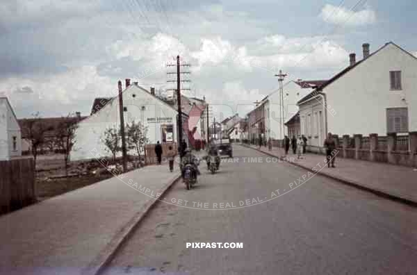 Wehrmacht soldiers on the way through Brod, Yugoslavia 1941