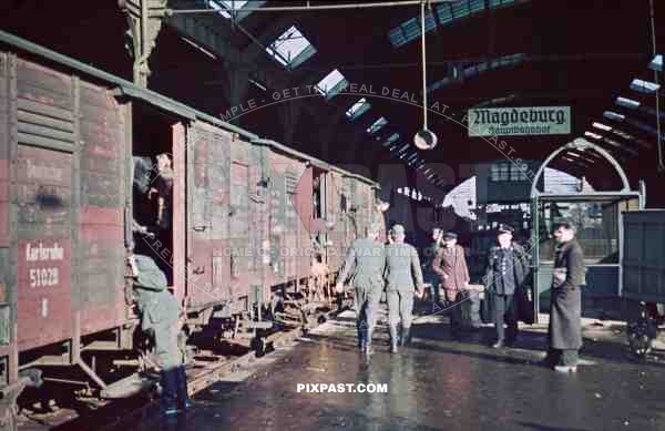 Wehrmacht train at Magdeburg mainstation, Germany ~1940