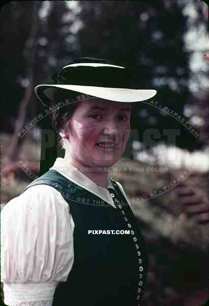 woman with traditional summer dress in Freiburg, Germany 1939