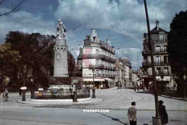 WW1 memorial statue in Troyes France 1940.