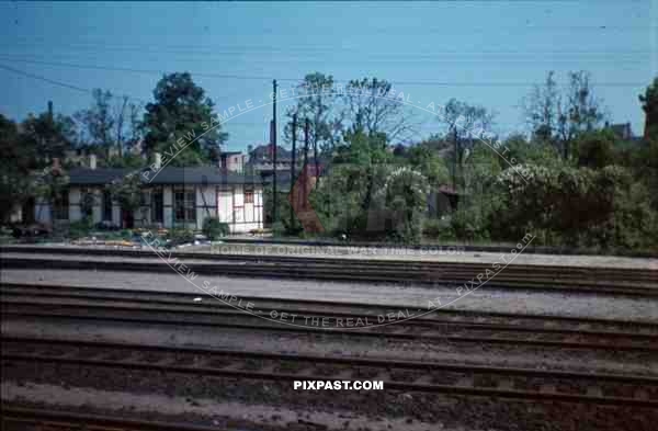 WW2 color Luftwaffe Field Division 2nd Lufllotte Belgium 1941 train transport station