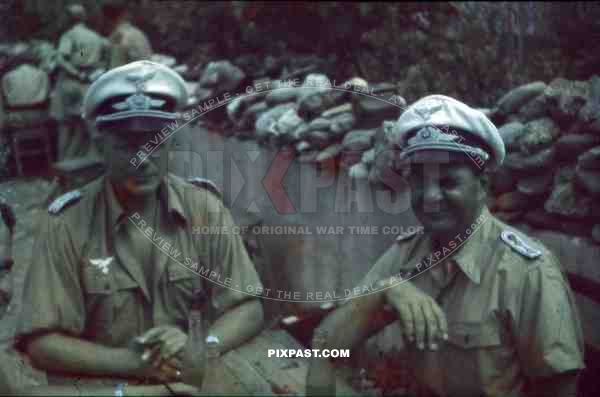 WW2 color Sicily 1943 Luftlotte Luftwaffe tropical uniform caps kar98 rifle shooting training