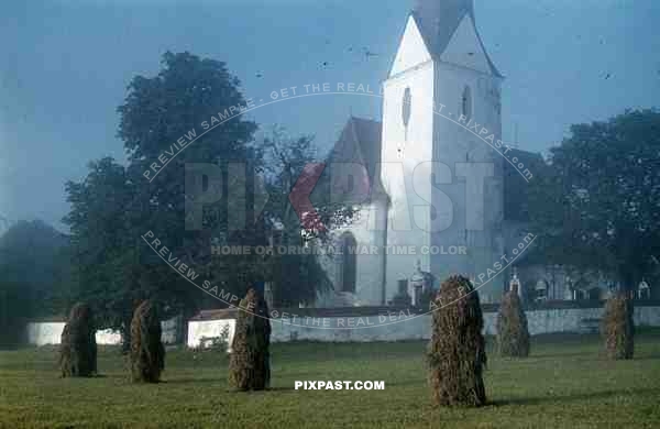 WW2 color Wels Austria Church forest summer 1938