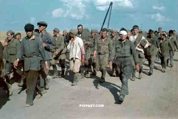 Young Russian Prisoners of War taken capture by the Germans in Tarnopol Ukraine 1941